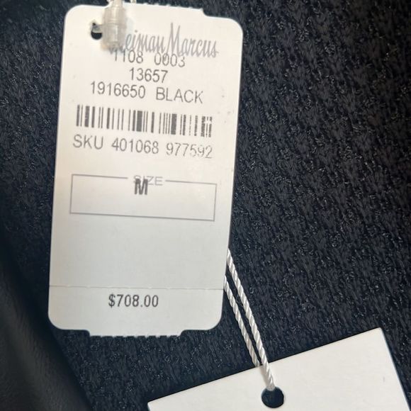 Misook Black Trench Coat with Satin Trim - Picture 3 of 5